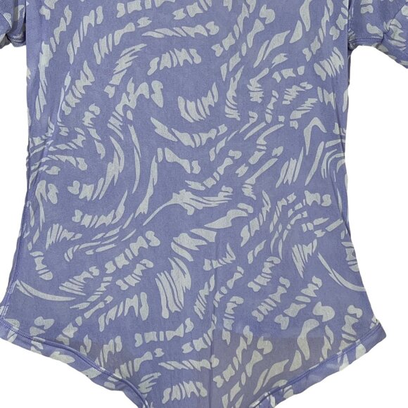 SKIMS Summer Mesh T-Shirt Bodysuit Lilac Swirl‎ Womens Small - Picture 6 of 12